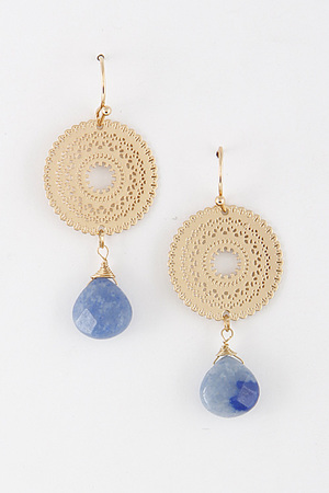 Intricate Circle Hook Earrings With Stone 6EAE8